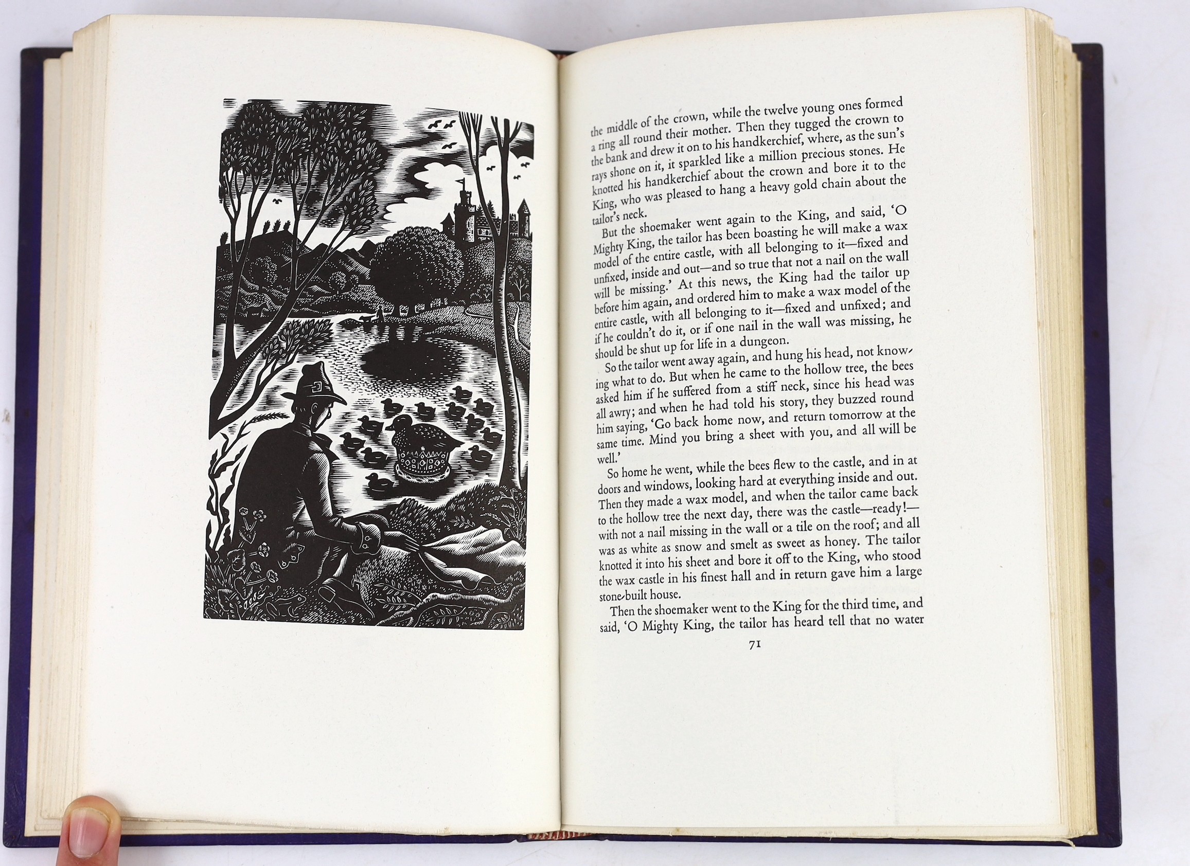 Golden Cockerel Press - Grimm Brothers - Grimm’s Other Tales, one of 500, illustrated and signed with 10 wood-engravings by Gwenda Morgan, 8vo, purple morocco gilt, Waltham Saint Lawrence, 1956